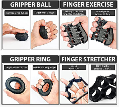 5 Pack XPOWER® Ultimate Hand Grip Strengthener Trainer Kit