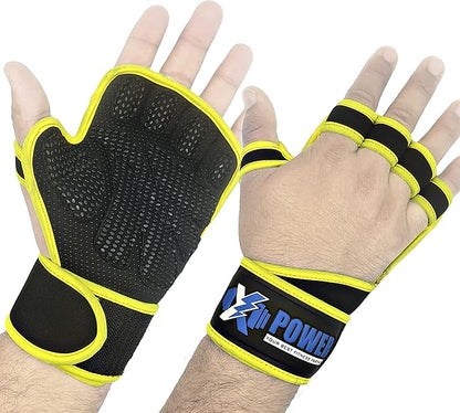 XPOWER Professional Gym Gloves with Wrist Wrap