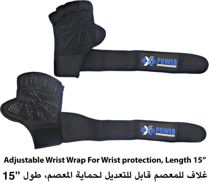 XPOWER Professional Gym Gloves with Wrist Wrap