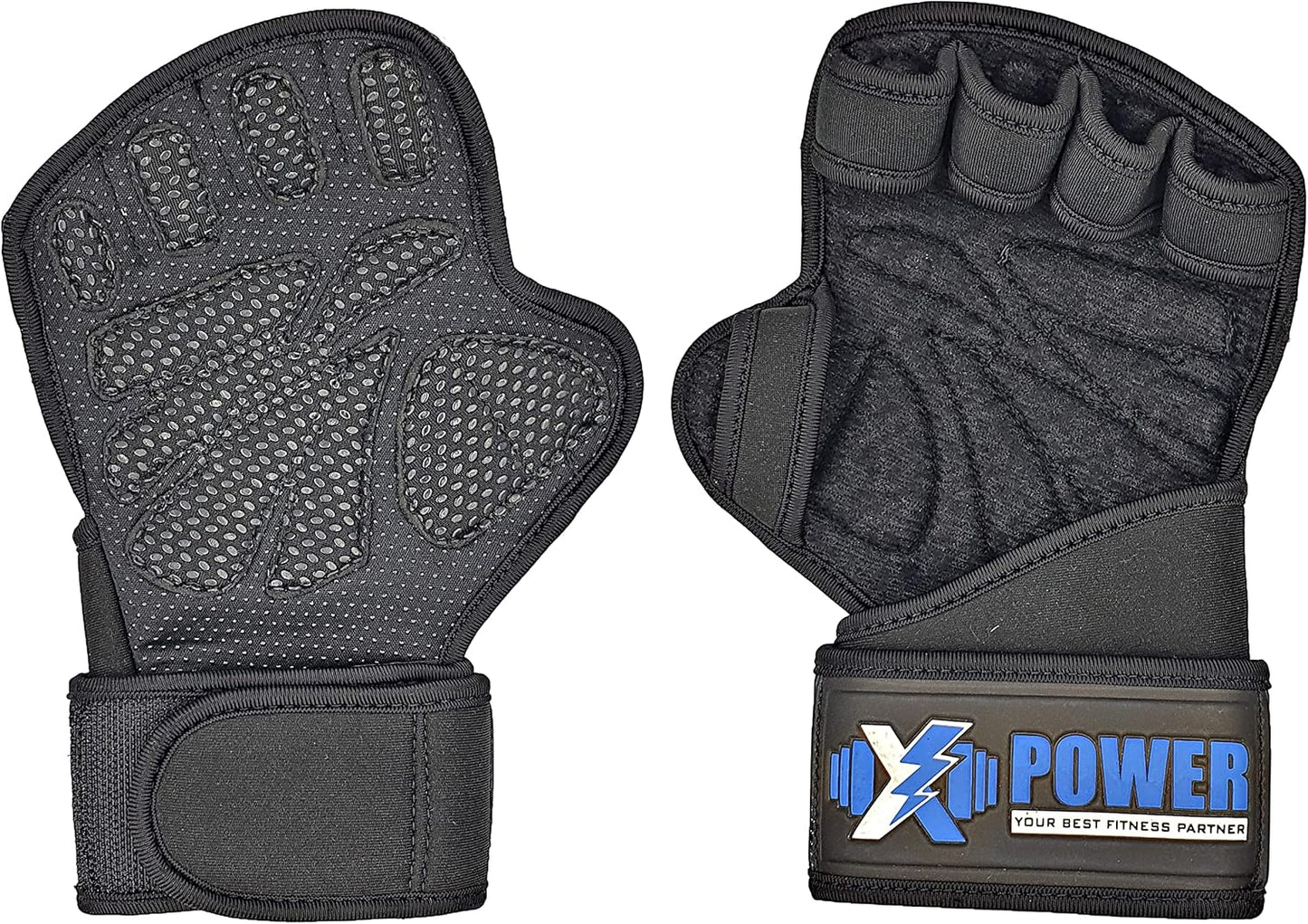 XPOWER Professional Gym Gloves with Wrist Wrap