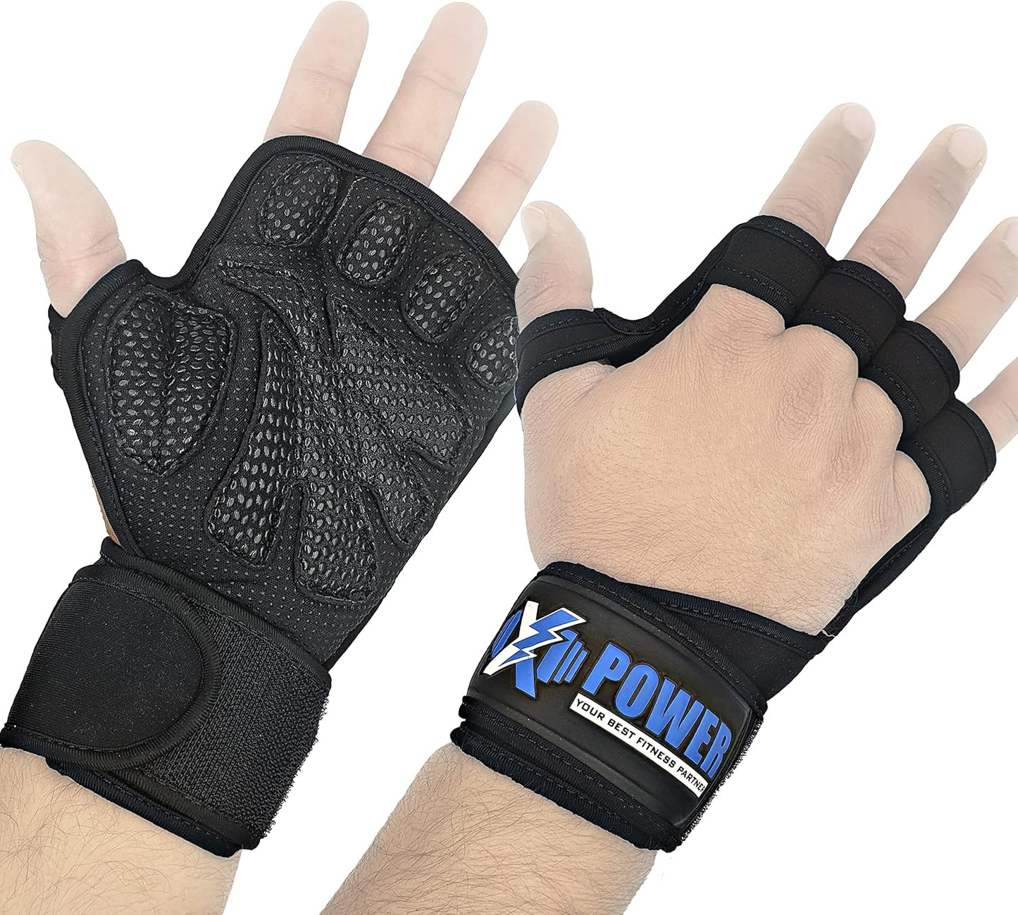 XPOWER Professional Gym Gloves with Wrist Wrap